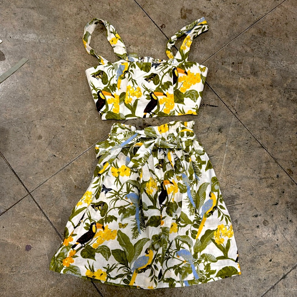 REFORMATION Olson Linen Two Piece in TROPICAL